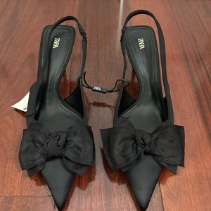 ZARA - black bow heels